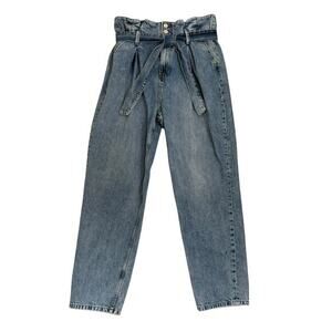 Anine Bing Jeans Size 30 Everly‎ Paper Bag Waist Jeans Tie Waist
